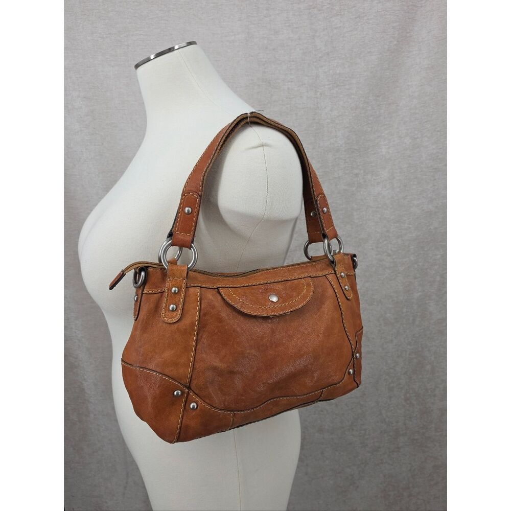Fossil Tan Leather Shoulder Bag